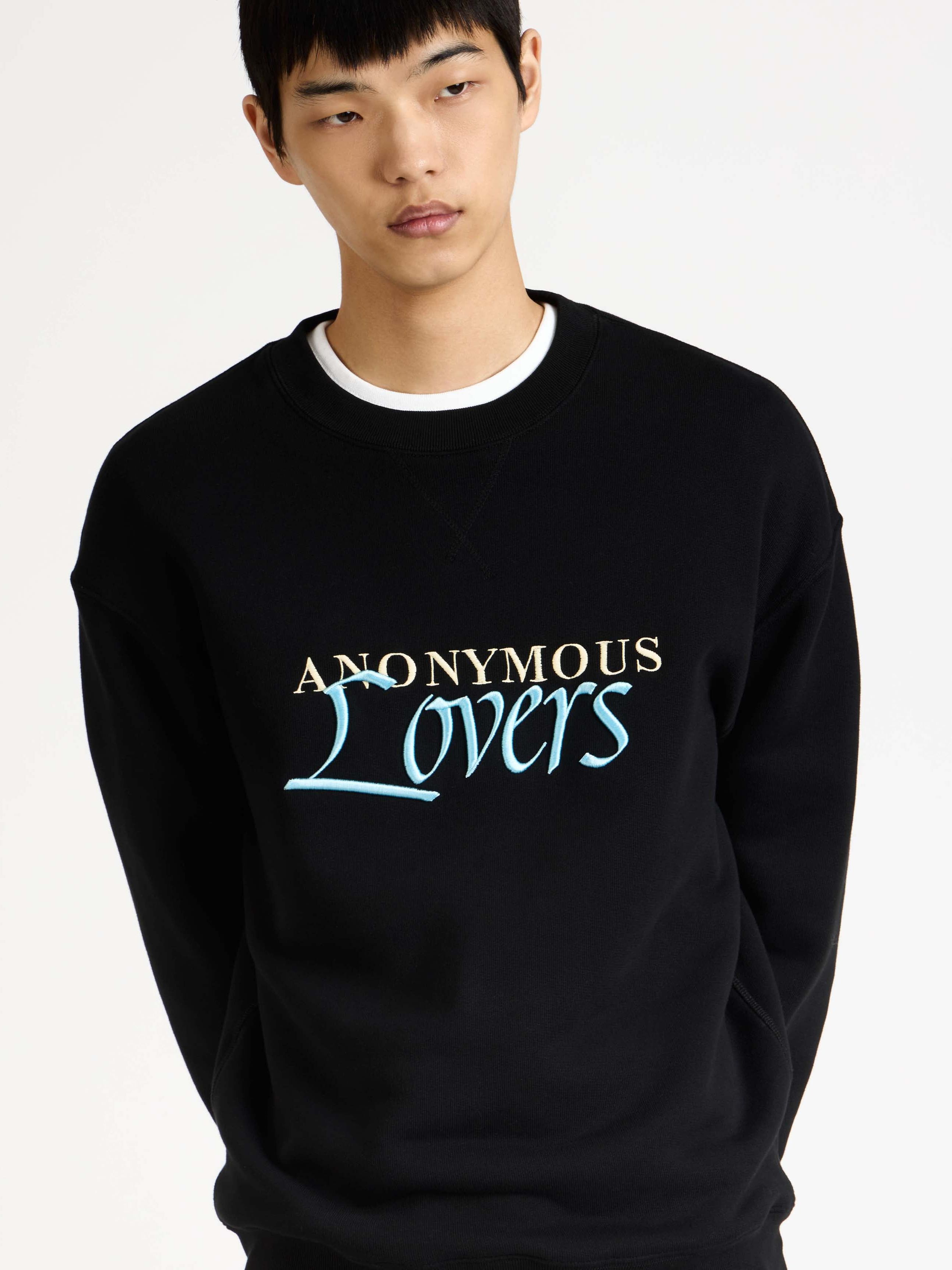 Mens 'anonymous Lovers' Sweatshirt in Washed Black