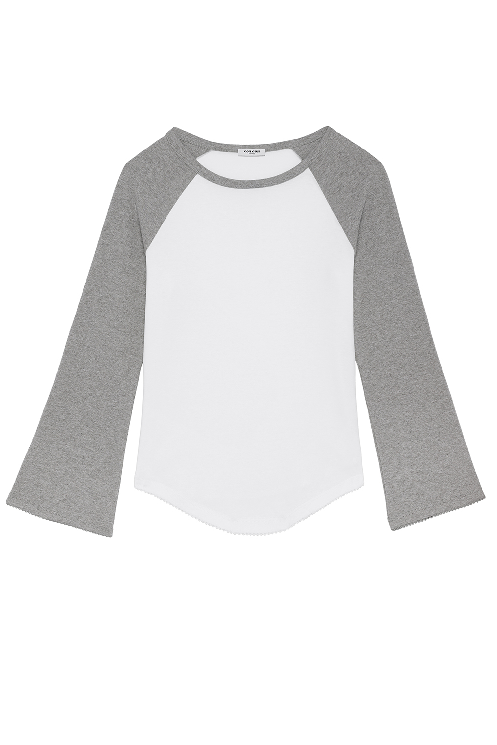 The Raglan: Cotton Jersey White/ Grey