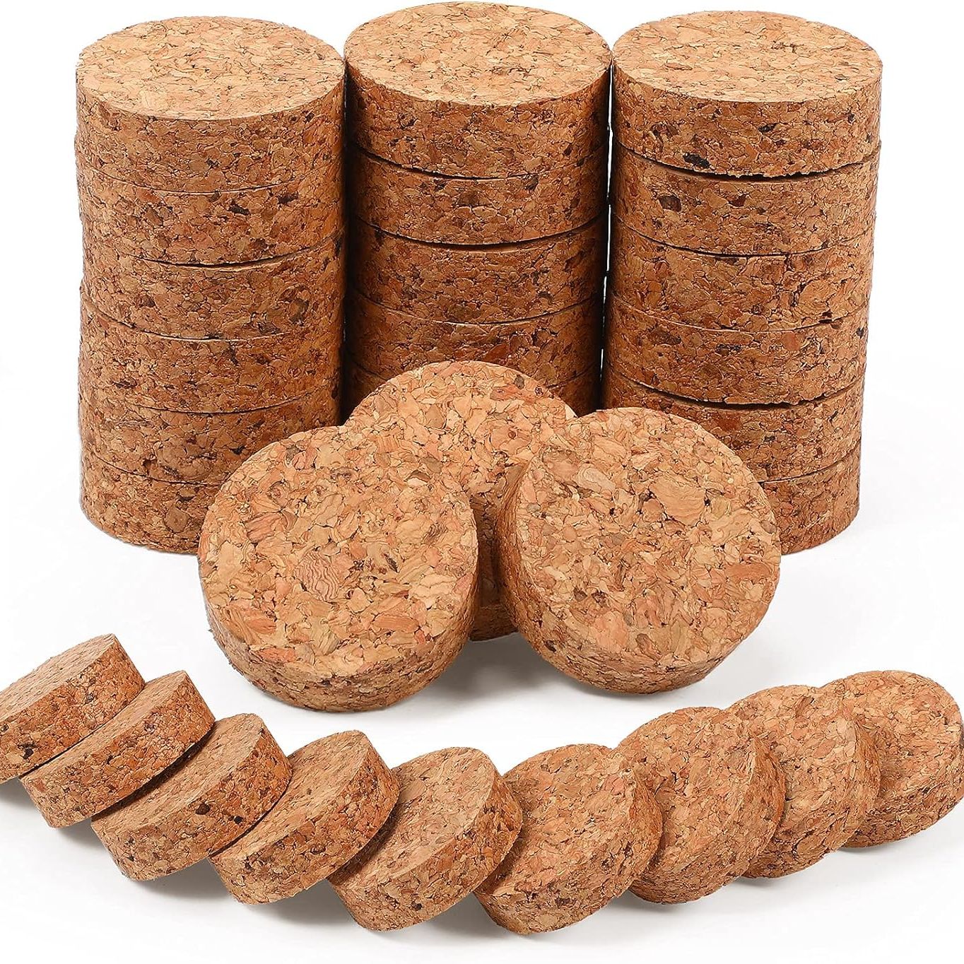 Yalikop 30 Pieces Invisible Plant Pot Feet Risers With Non Slip Surface Indoor Outdoor Solid Corkwood Planter Pot Lifters for Plants Flowers