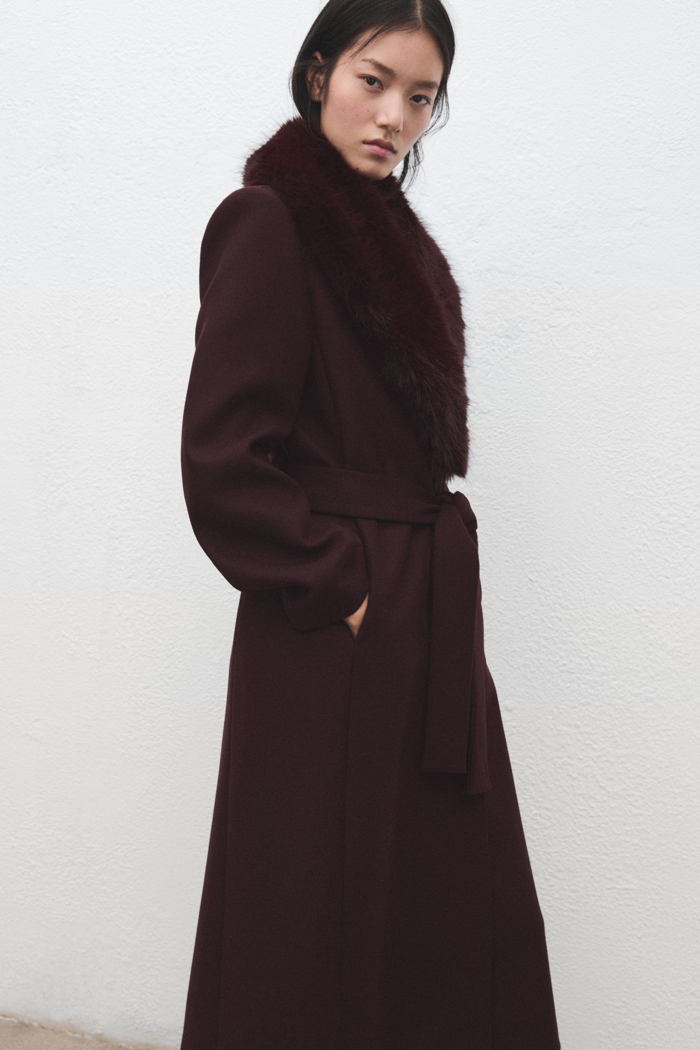 Manteco Wool Coat With Fur Collar - Women | Mango Usa