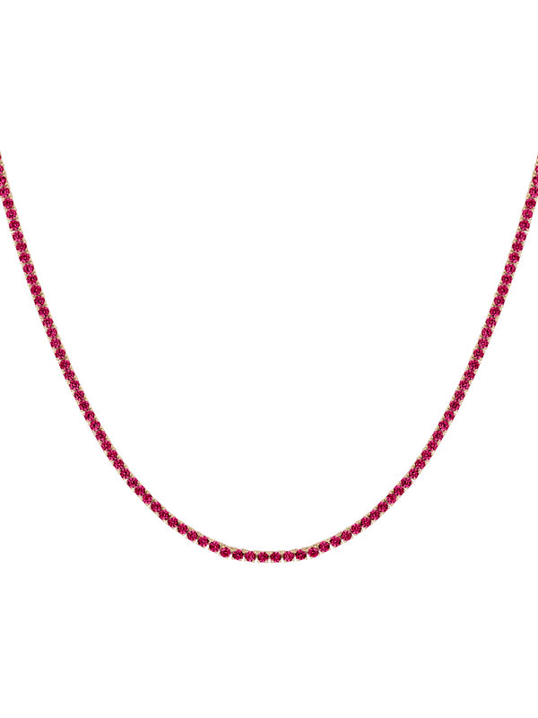 Lab Grown Red Ruby Tennis Necklace