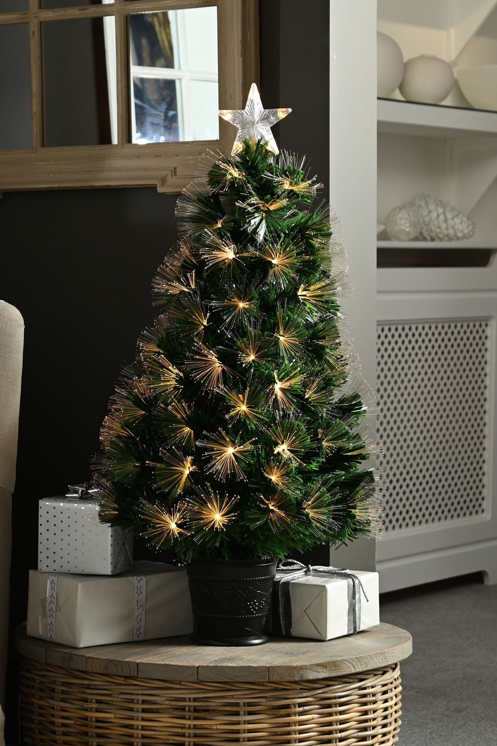 Festive 3ft Multi Starburst Fibre Optic Christmas Tree