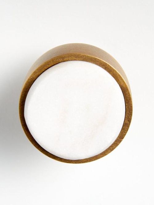 Marble Inlay Antique Brass Knob