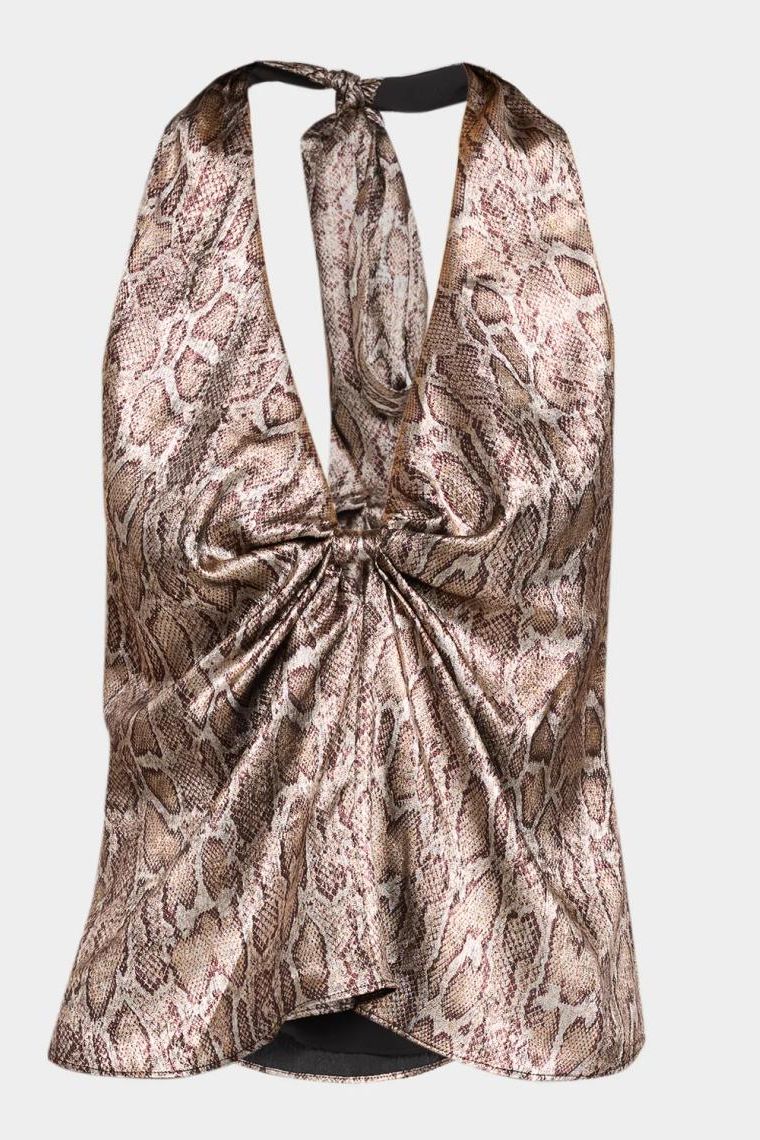 Ophelia Snake-Printed Halter Top