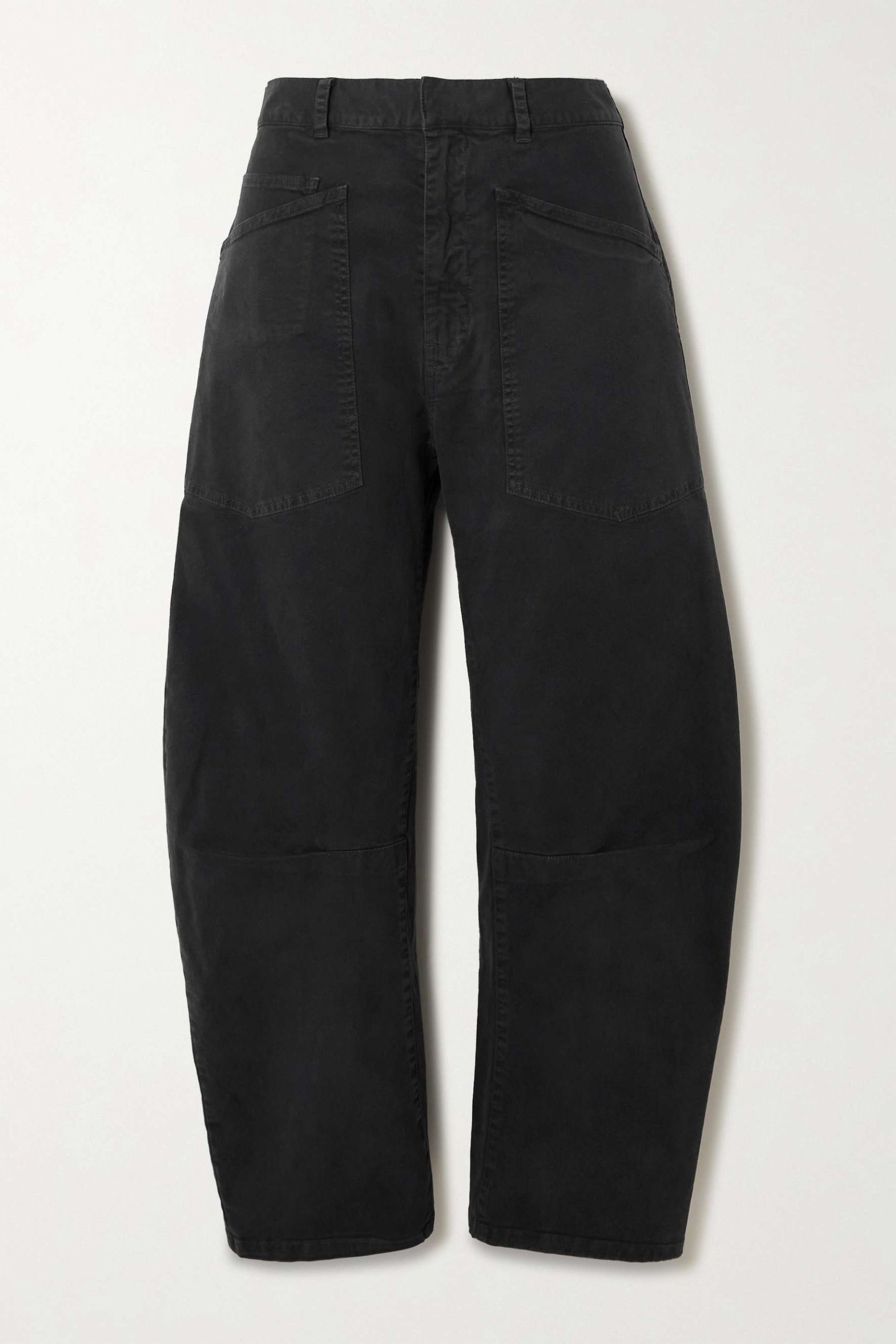 Shon Cotton-Blend Twill Barrel-Leg Pants