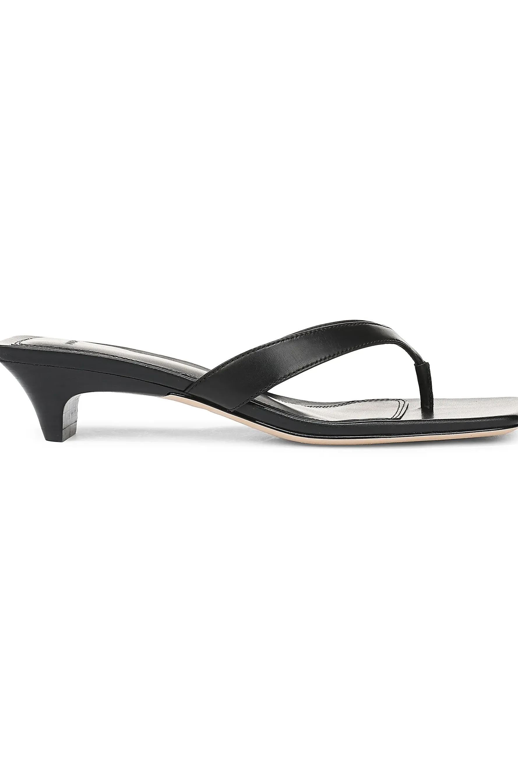 San Juan Leather Kitten Heel Thong Sandals