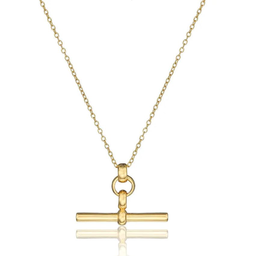 Gold T-Bar Necklace - Extendable 16-18inch