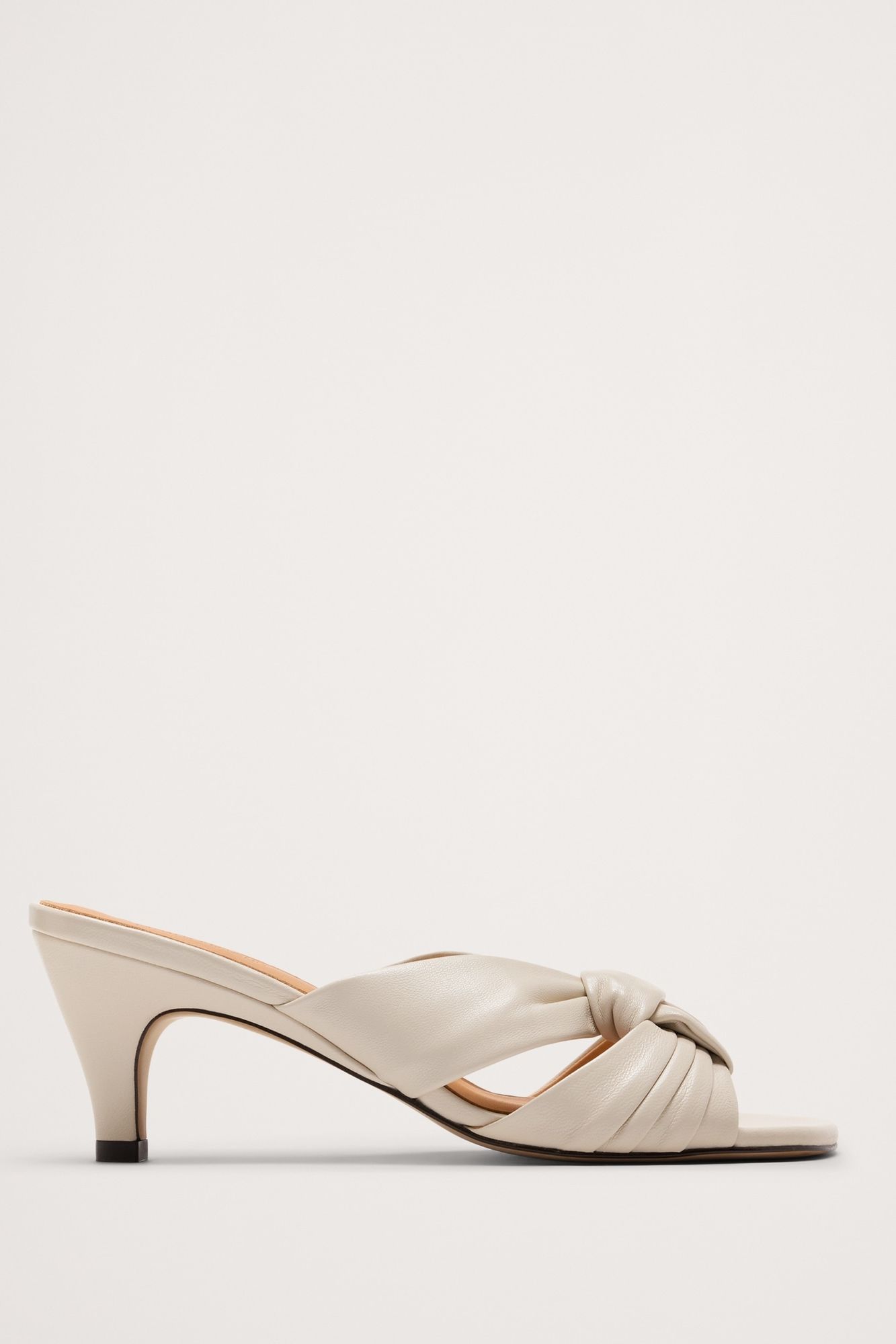 Italian Leather Soft-Knot Heeled Sandal