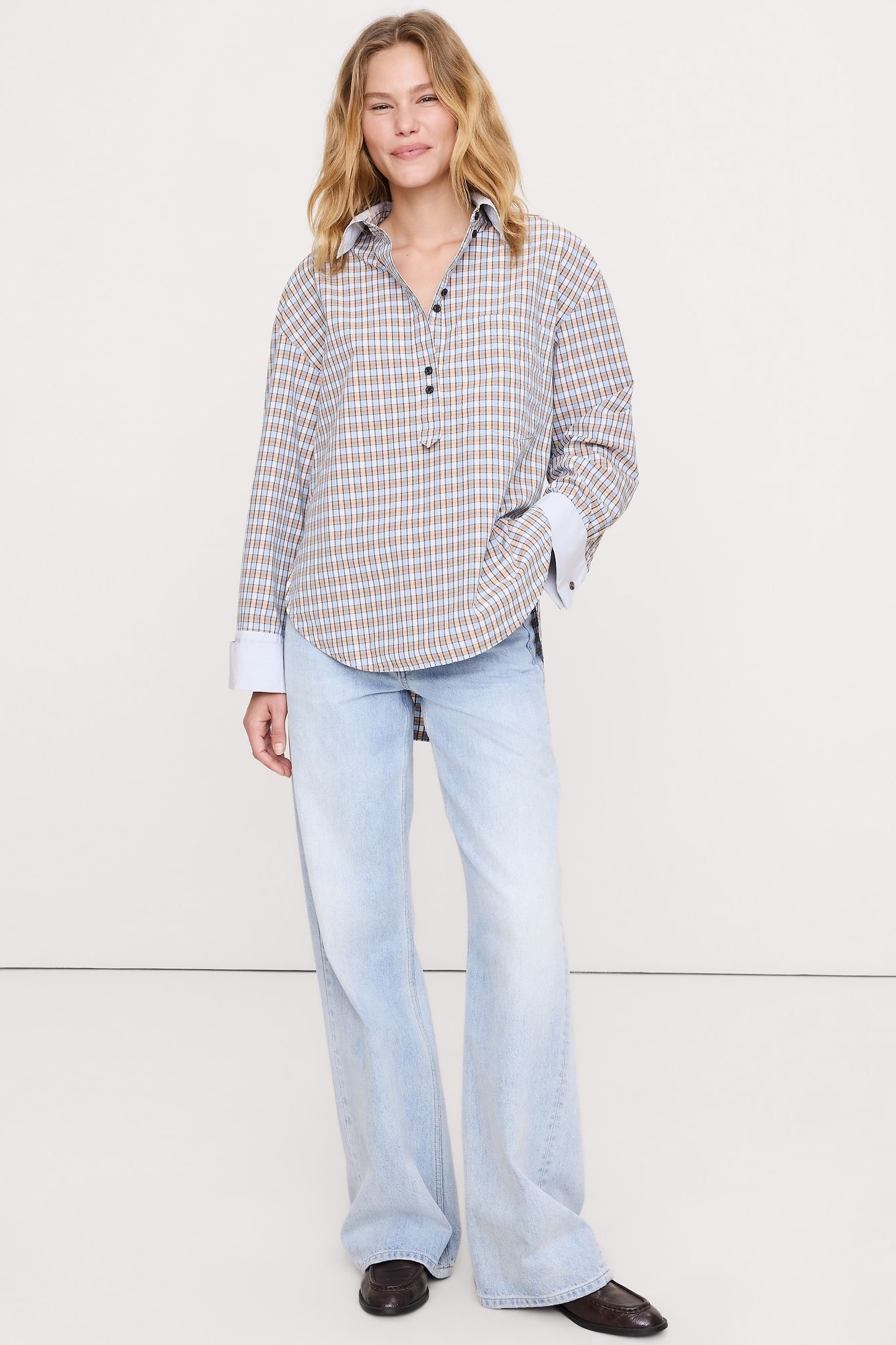 Oversized Cotton Poplin Banker Shirt
