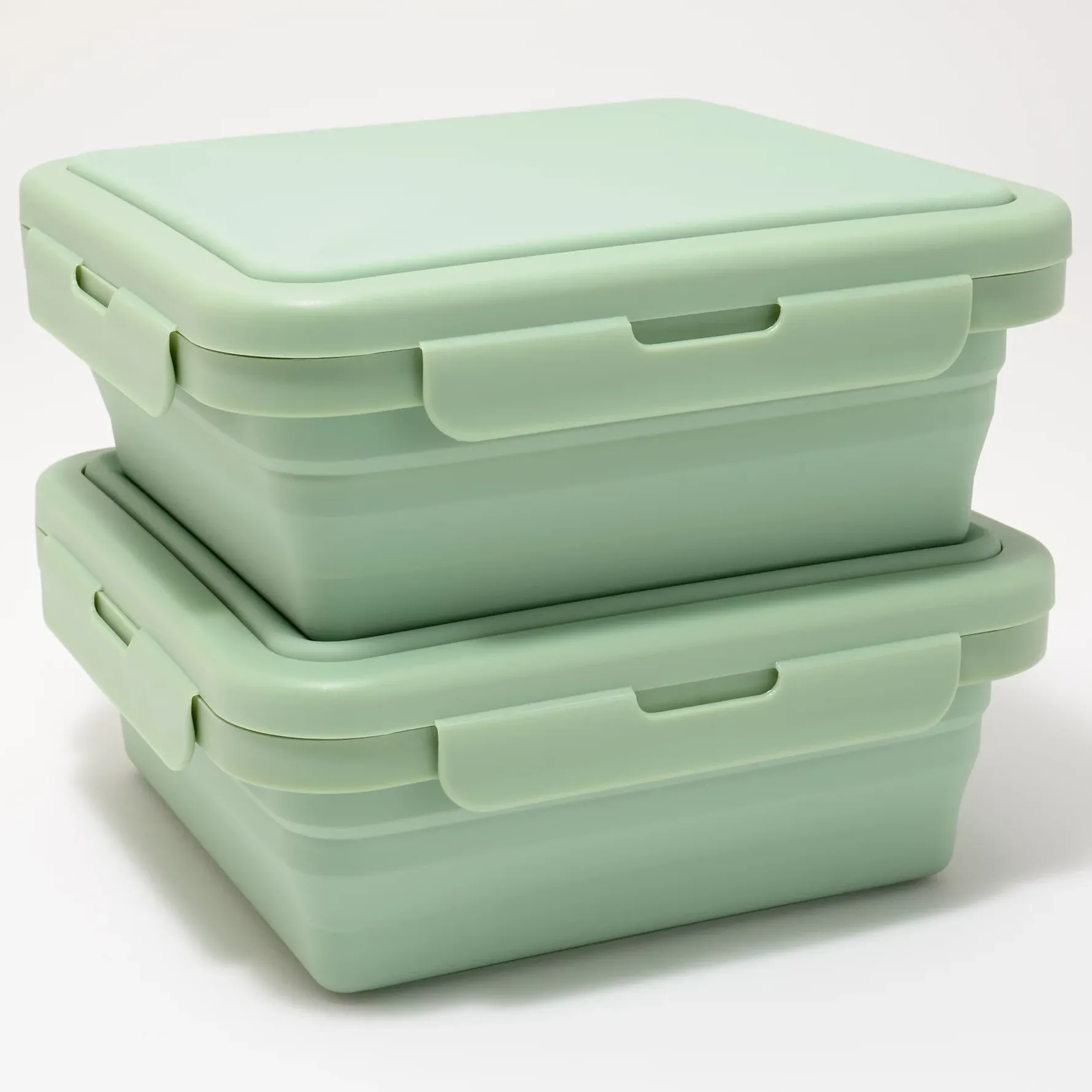 Cella S/2 Silicone Collapsible Storage Squares W/attached Lids