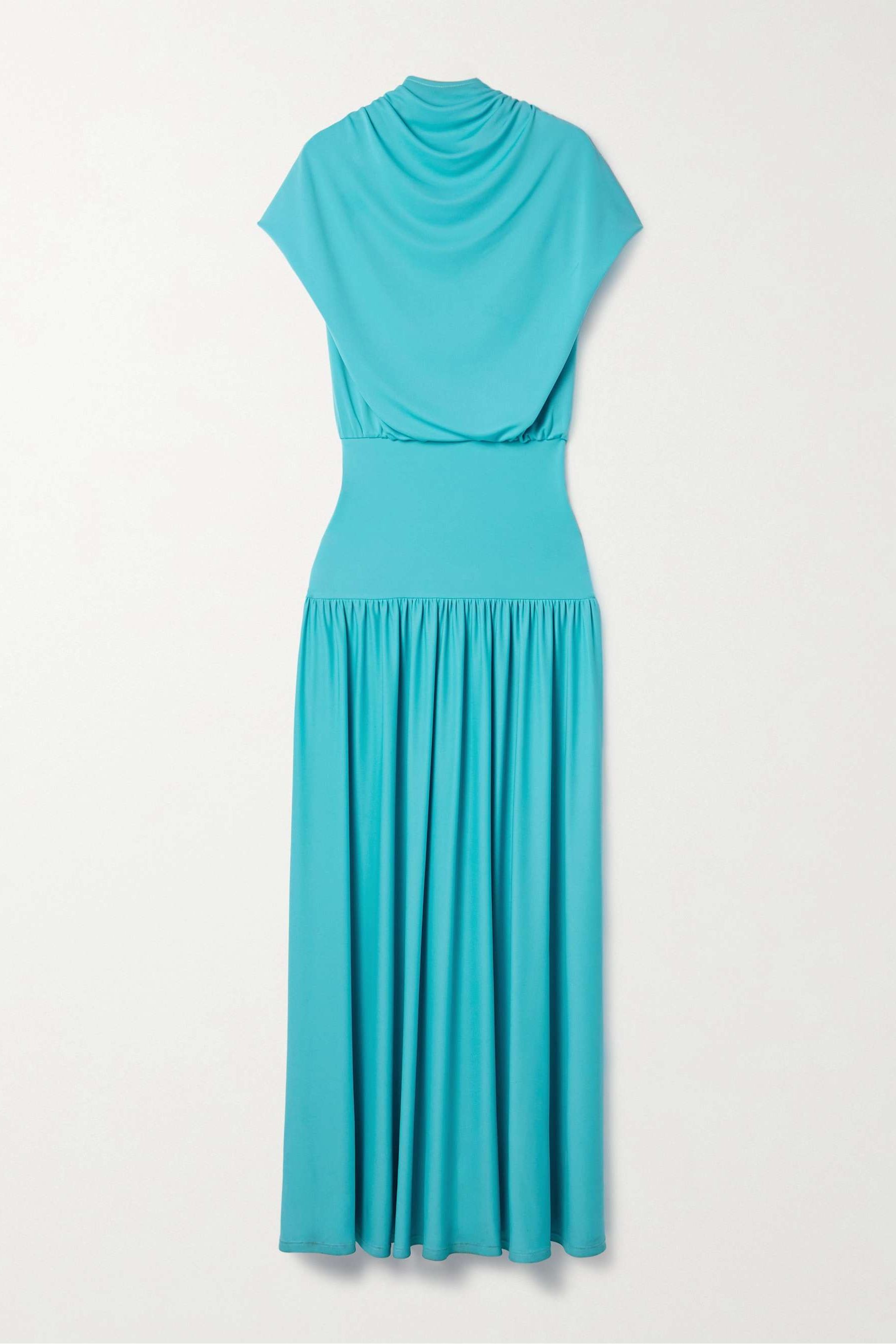 Victoria Draped Stretch-Jersey Maxi Dress