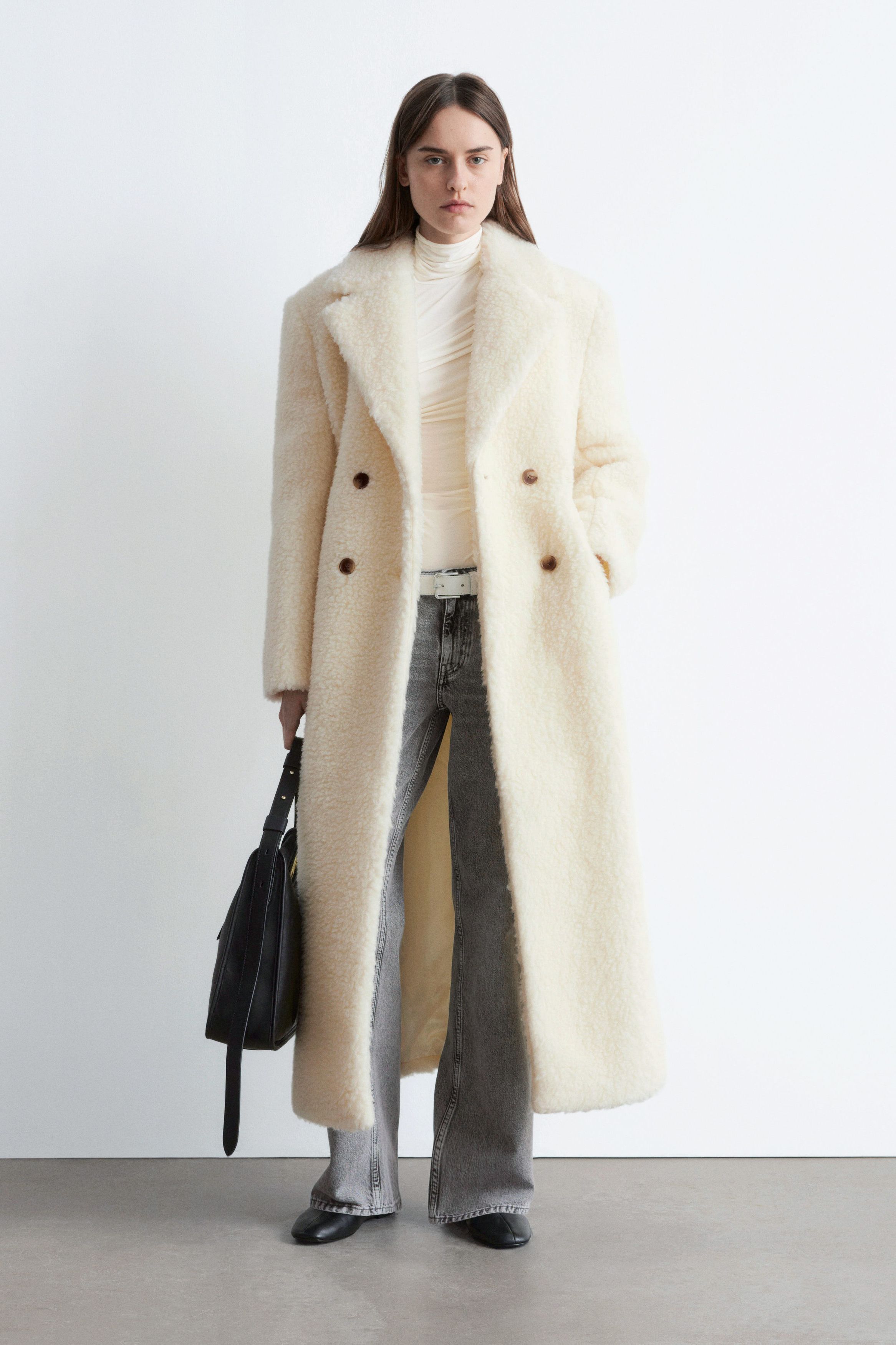 Wool Shearling Maxi Coat