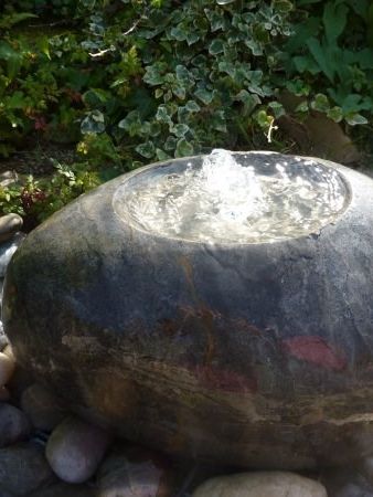 Primrose, Polished Black Marble Boulder Fountain