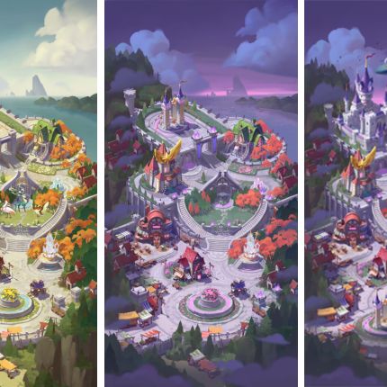 I went wild with warped houses, gnarled trees and jagged shapes