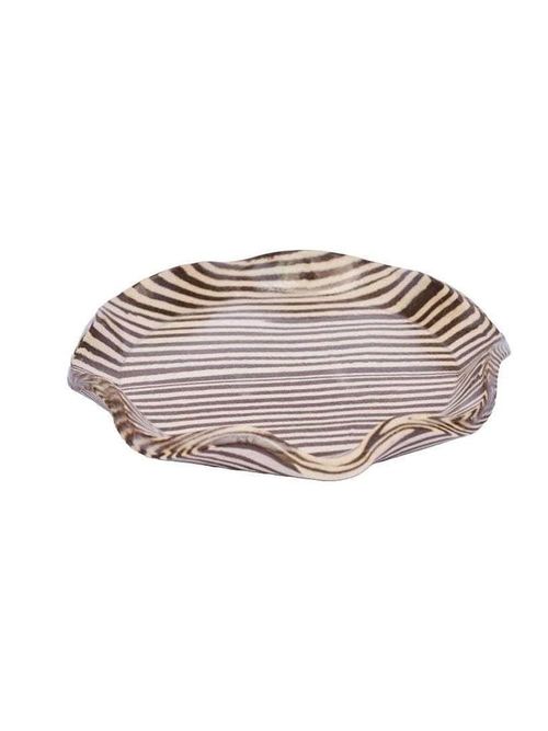 PLOP Pottery Brown Striped Trinket Dish