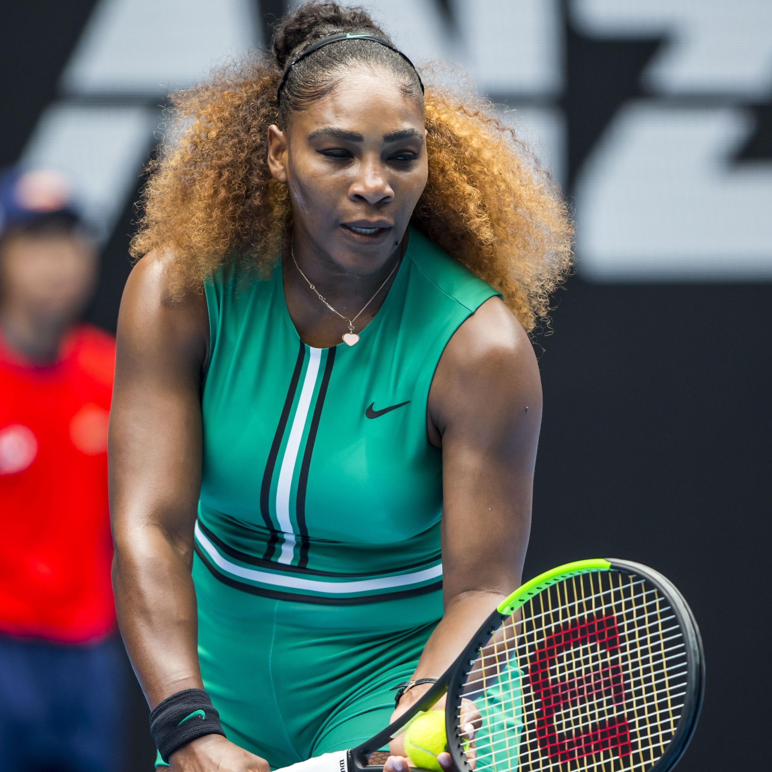serena williams green dress Serena Williams' Australian Open Green Bodysuit and Fishnets Might be Her  Best Court Look Yet