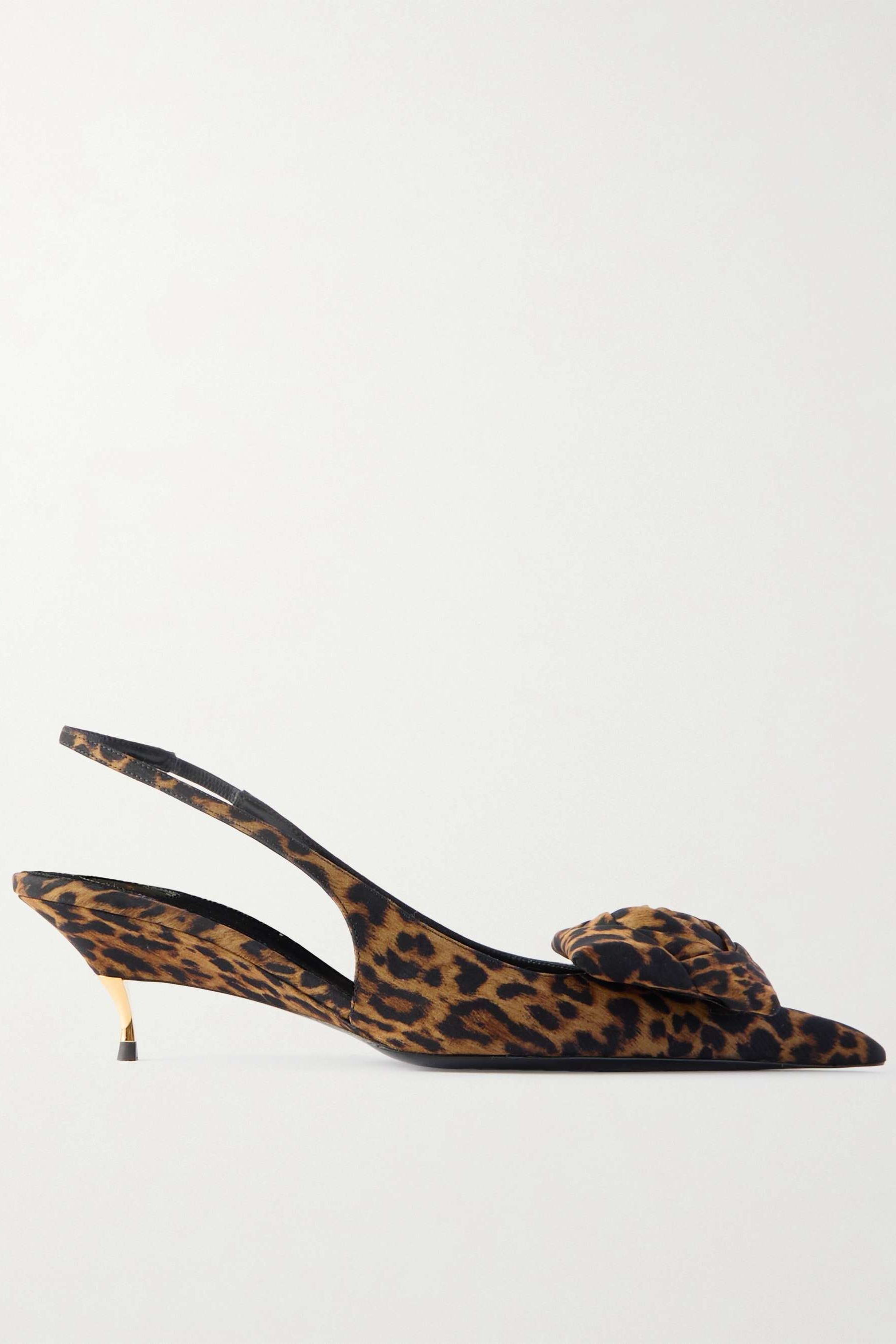 Dakota Appliquéd Leopard-Print Mousseline Slingback Pumps