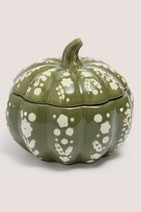 Green Pumpkin Small Lidded Dish