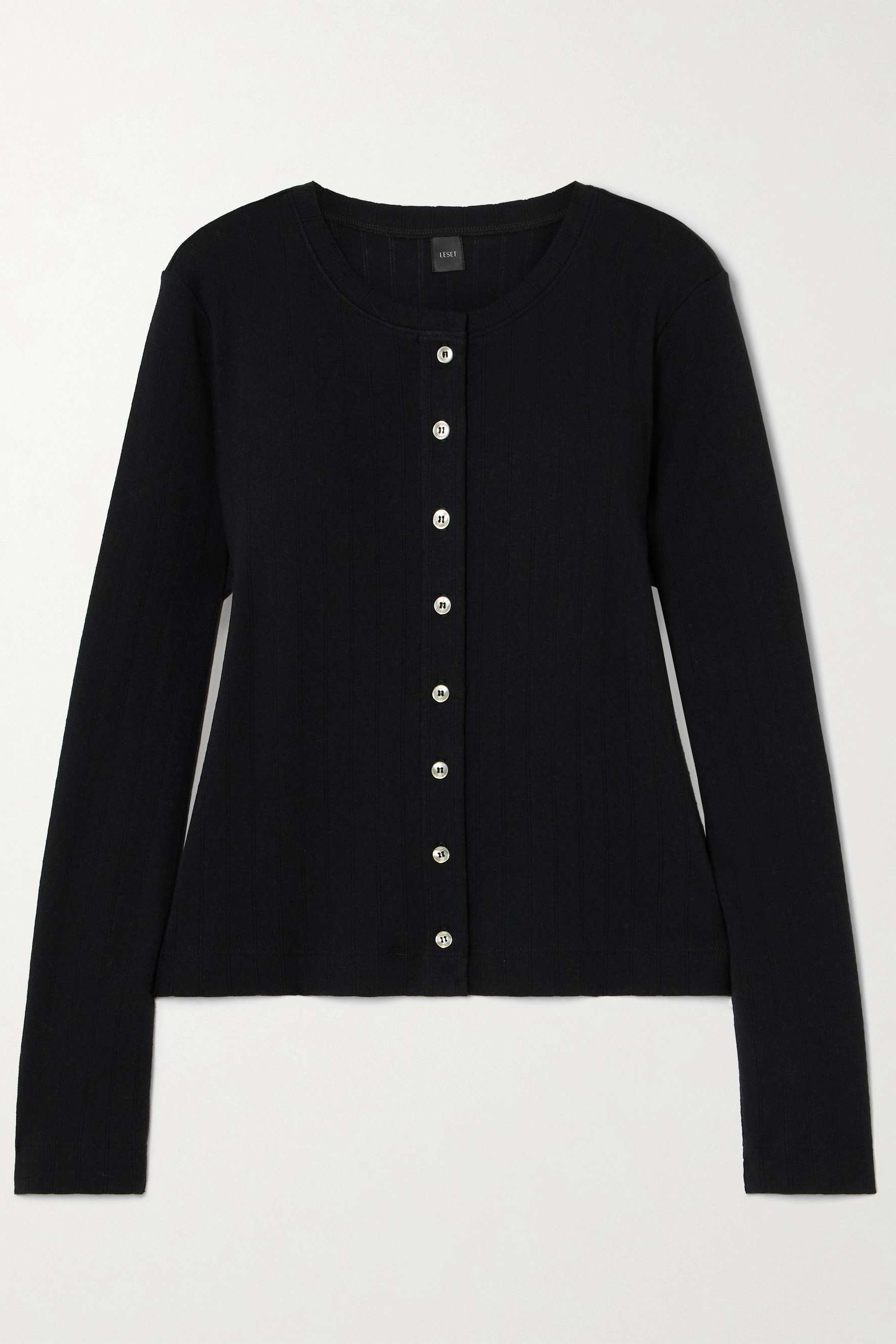 Pointelle-Knit Cotton Cardigan