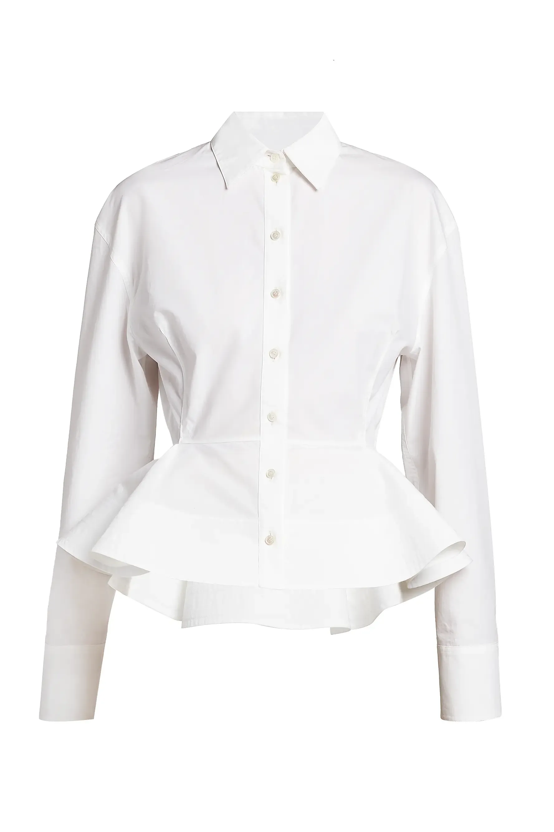 Poplin Cotton Peplum Shirt