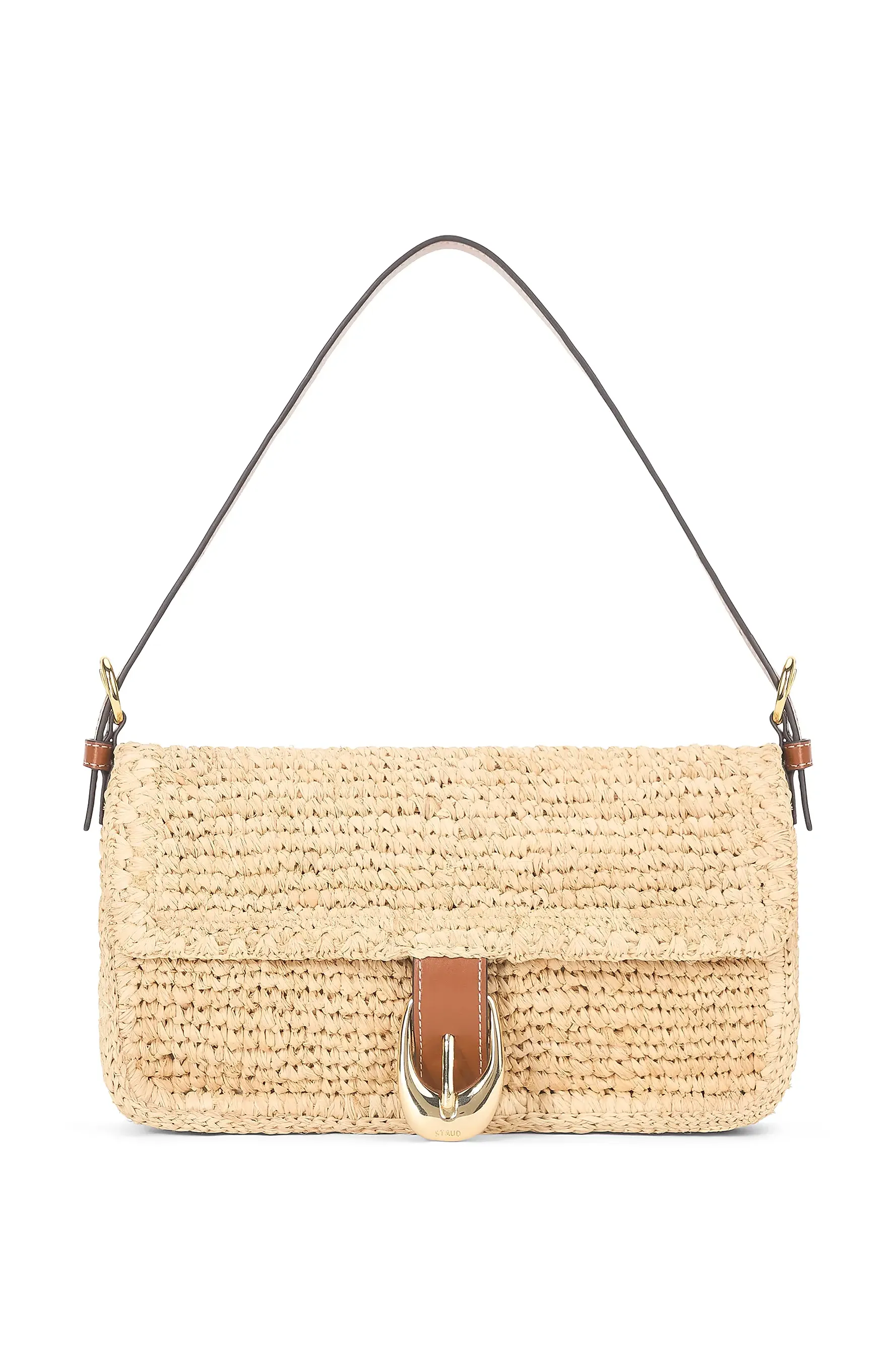 Harlow Raffia &amp;amp; Leather Shoulder Bag