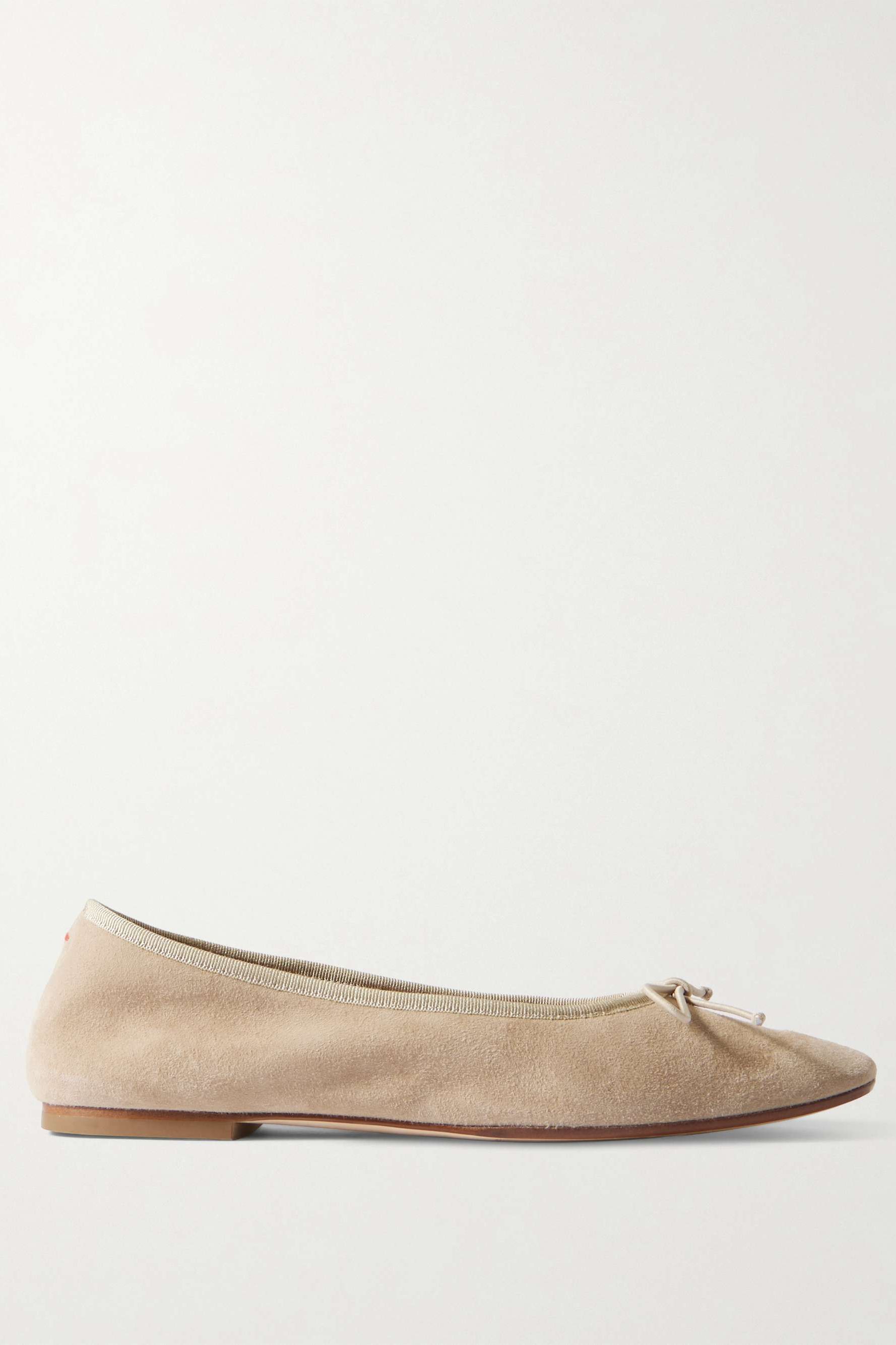 Tiby Bow-Detailed Suede Ballet Flats