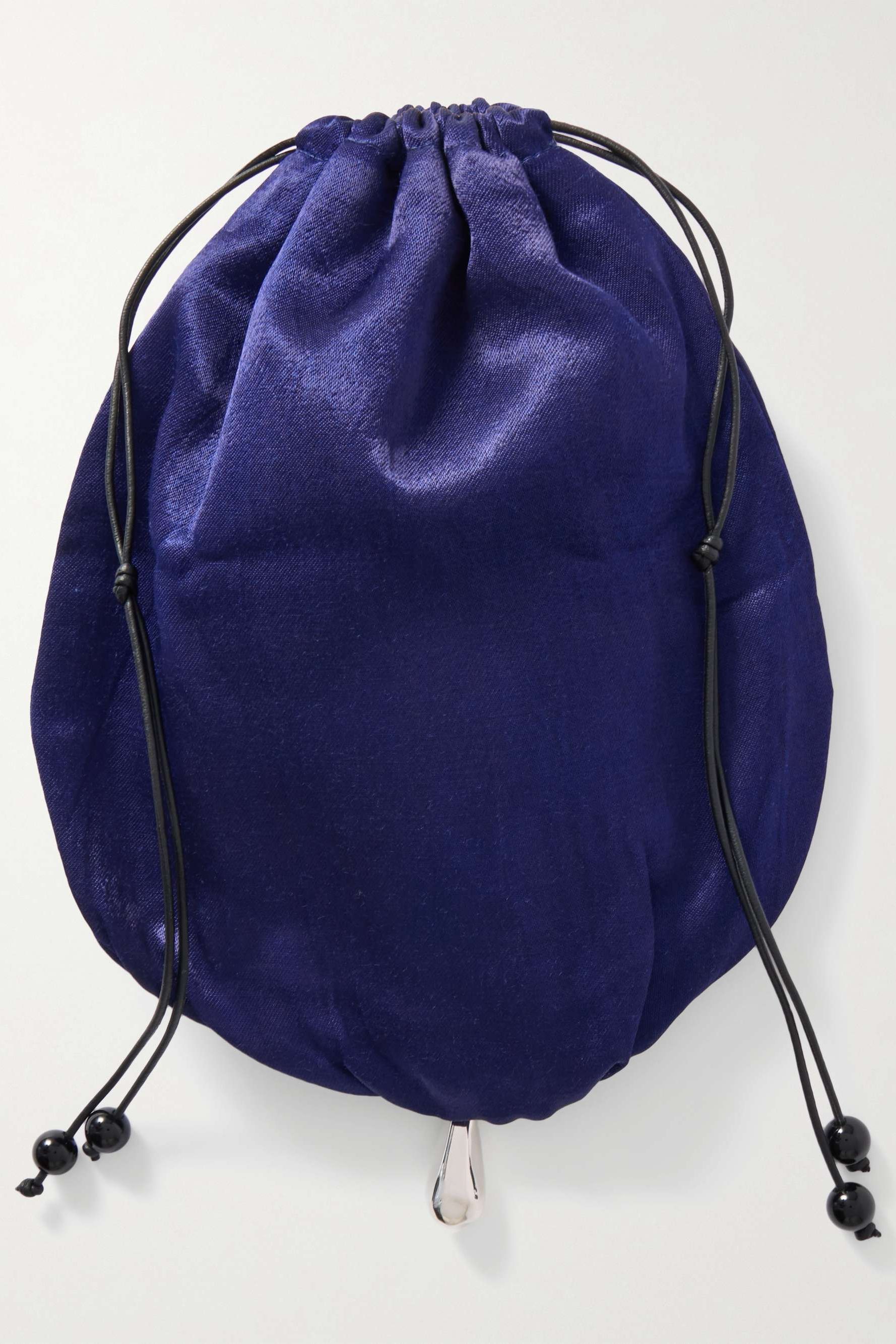 Teardrop Embellished Satin Drawstring Pouch