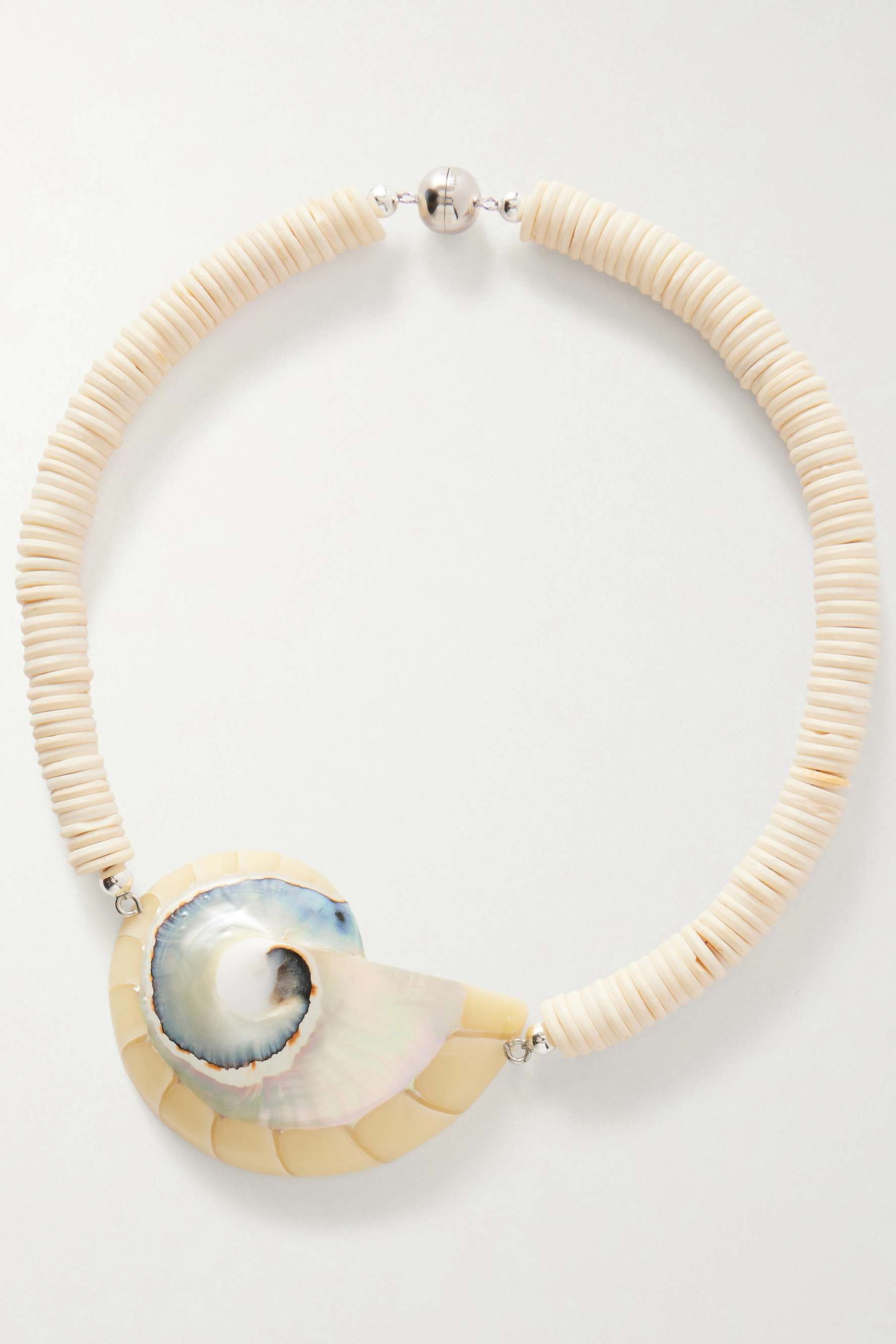 Odessa Silver-Tone Shell Beaded Necklace