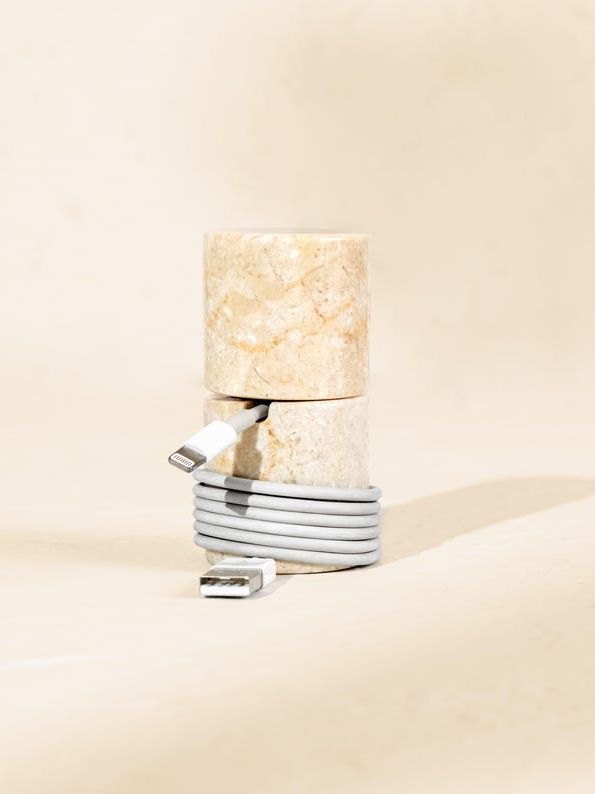 Marble Rotating Cable Organiser | Desk Cable Management Holder