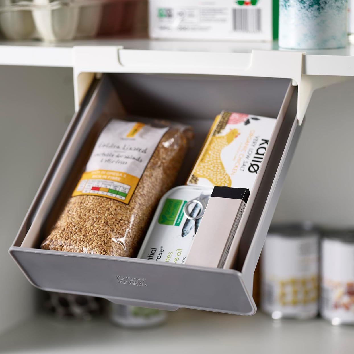 Joseph Joseph Cupboardstore Under Shelf Drawer Kitchen Cupboard Storage Organiser, Space Saving, Grey, 24
