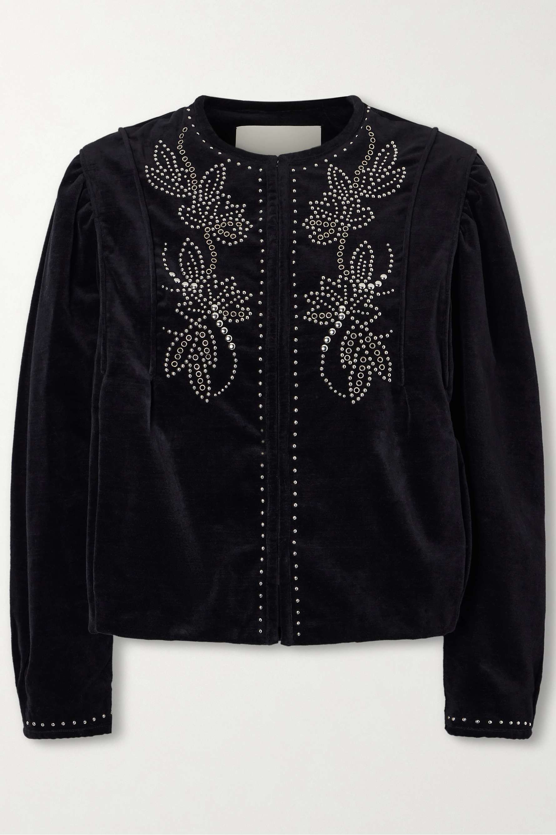Pietra Studded Cotton-Velvet Jacket