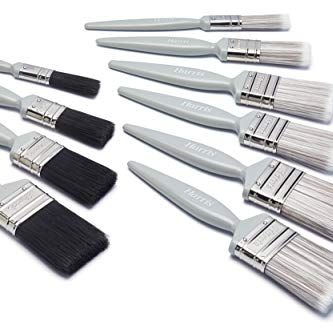 Harris Essentials Walls &amp;amp; Ceilings and Woodwork 10 Pack, 0, 1 X 1.5, 1 X 2 Gloss 1 X 0.5, 1 X 1, 2 X 1.5, 2x 2 Emulsion Paint Brushes