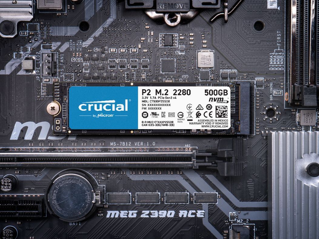Crucial P2 1TB 3D NAND NVMe PCIe M.2 SSD Up to 2400 MB/s