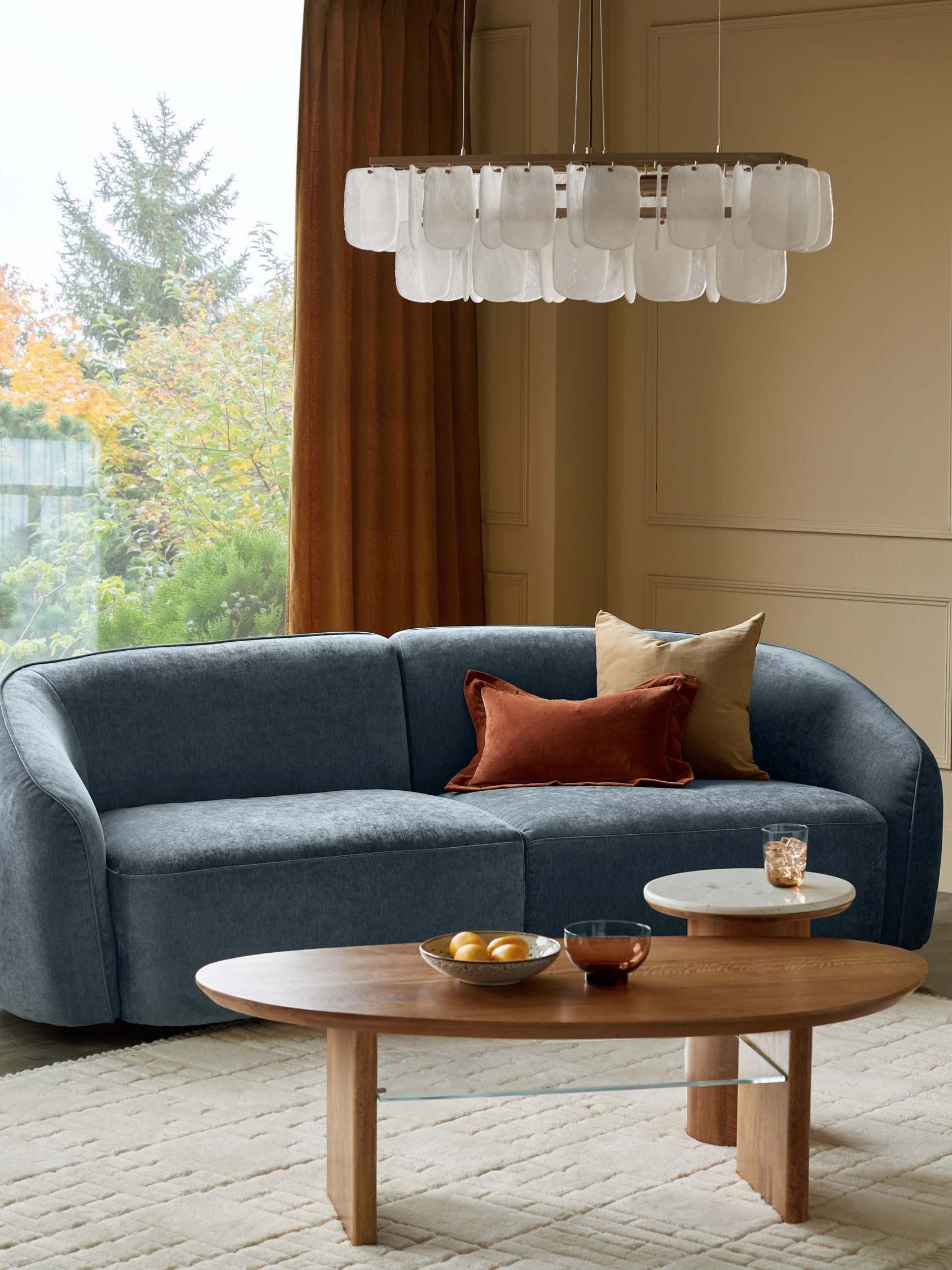 Zoey Blue Grey Fabric 3 Seater Sofa