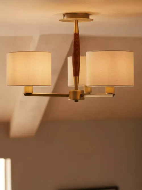 John Lewis Spindle 3 Arm Semi-Flush Ceiling Light