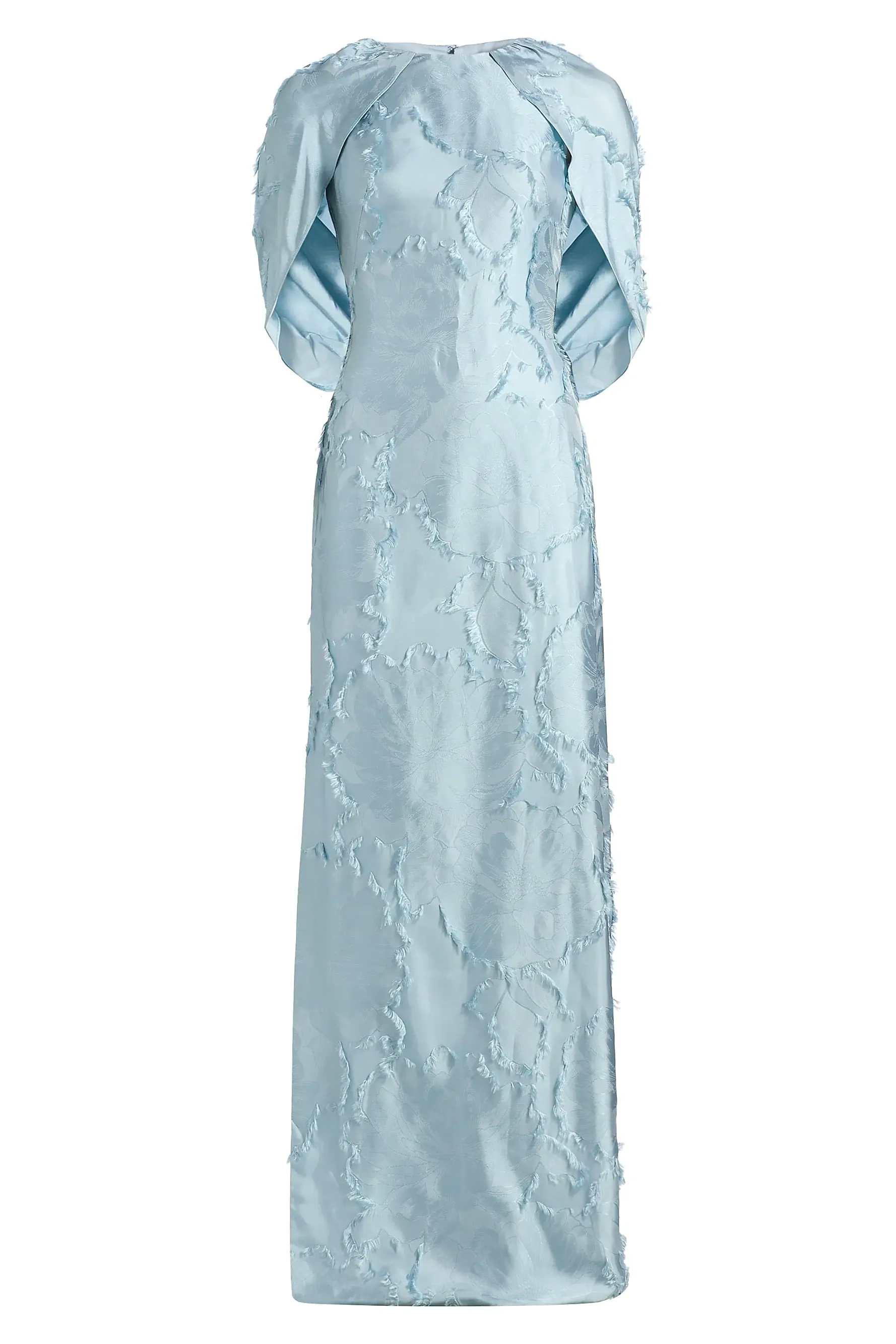 Satin Cape-Detail Gown