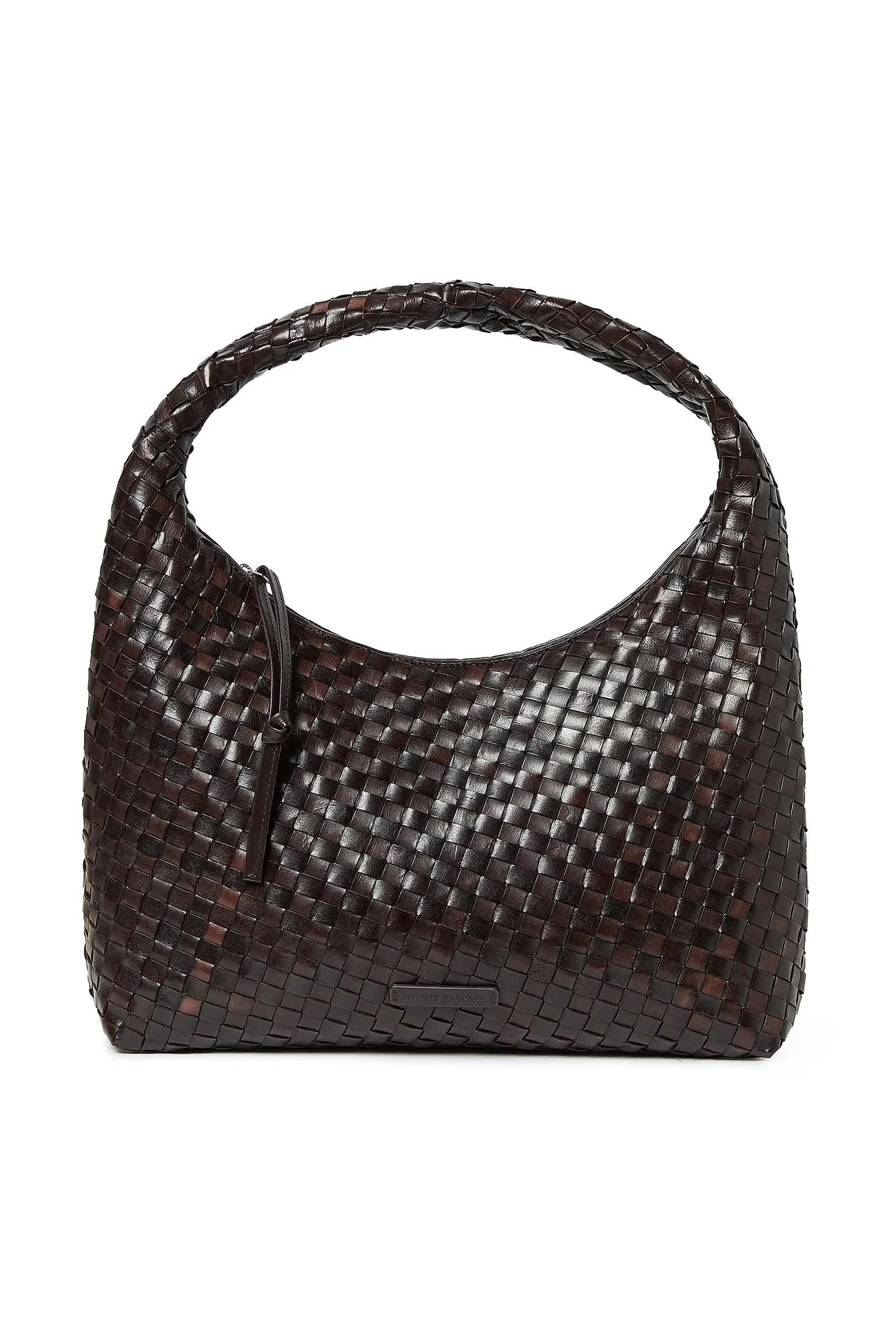Willow Woven Leather Top Handle Bag