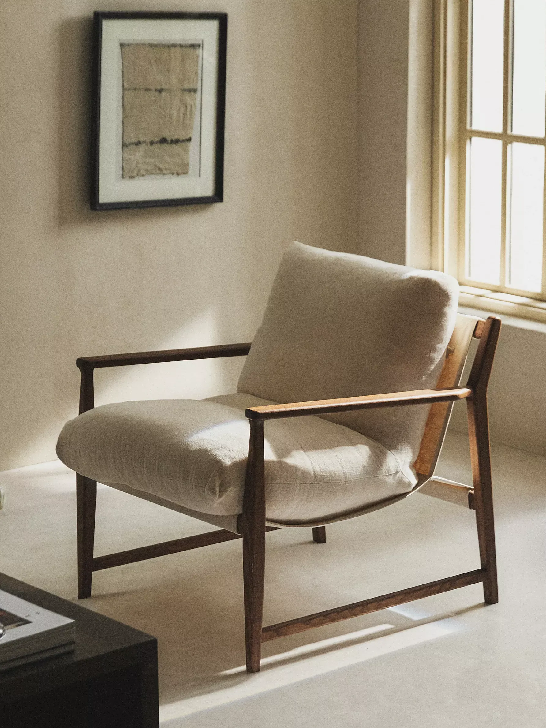 white midcentury chair