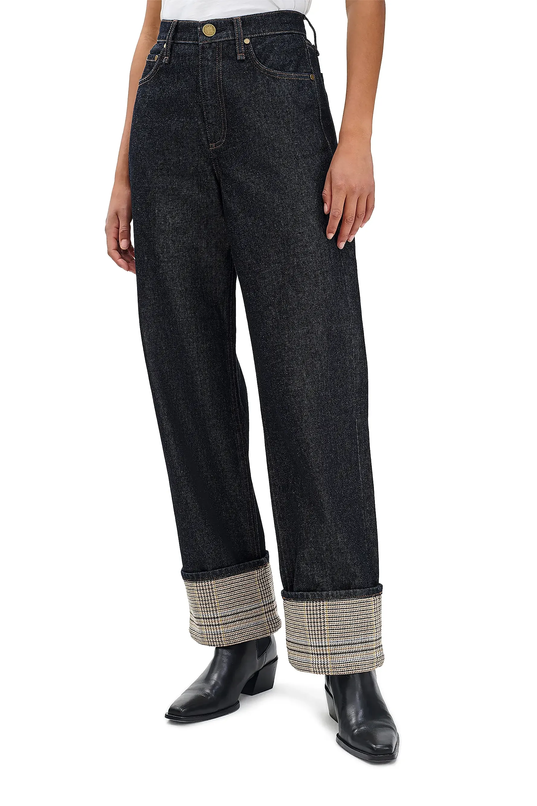 Shea High-Rise Cuffed Ankle Jeans
