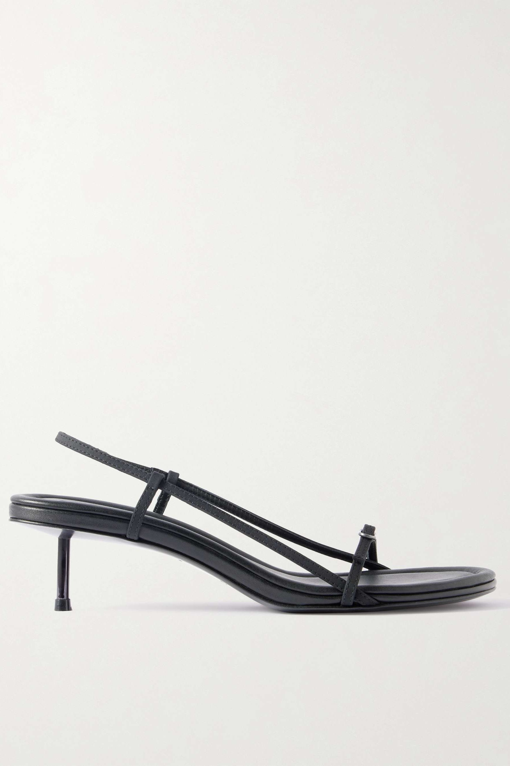 Petite Belt Recycled-Twill and Leather Slingback Sandals