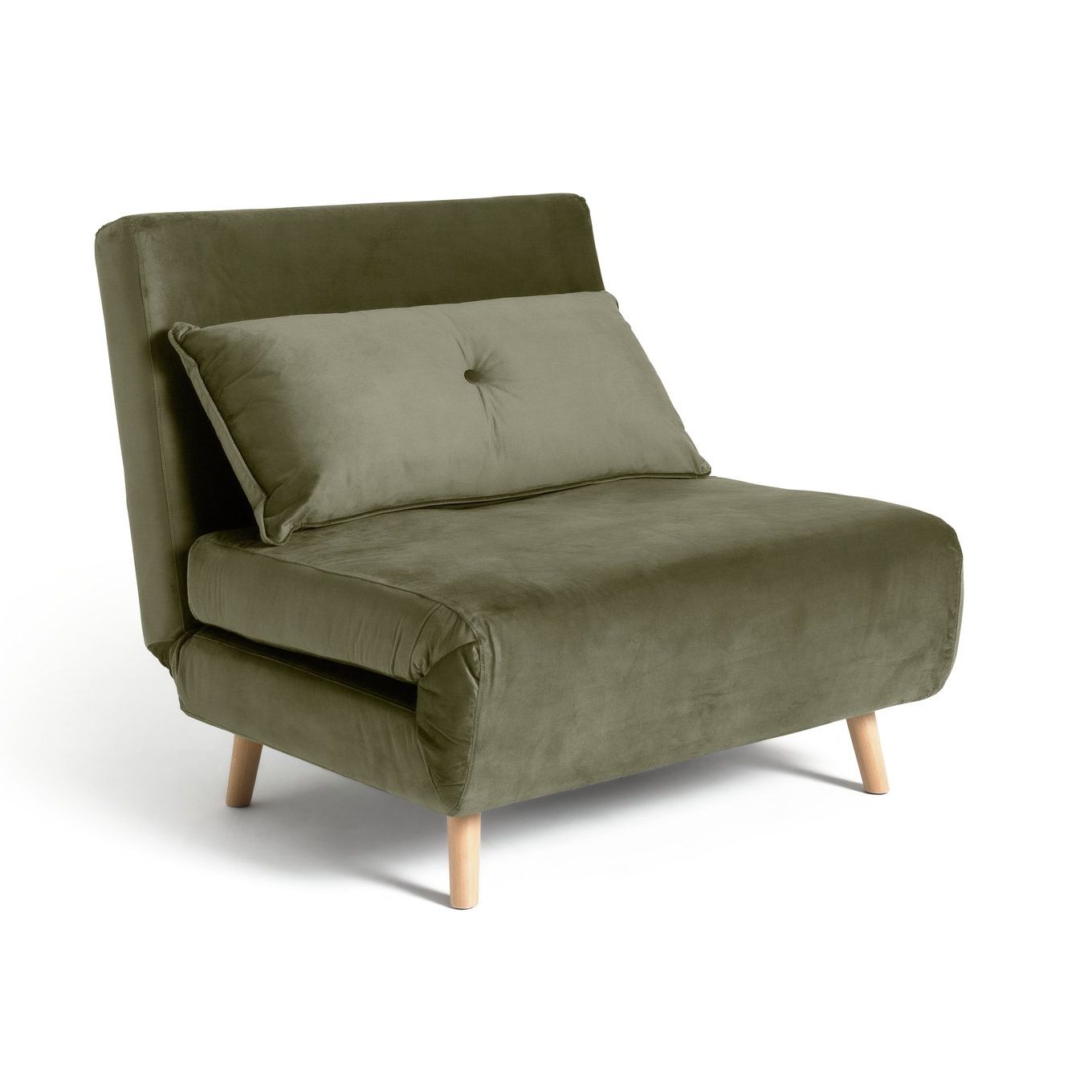 Habitat Roma Single Velvet Chairbed - Sage Green