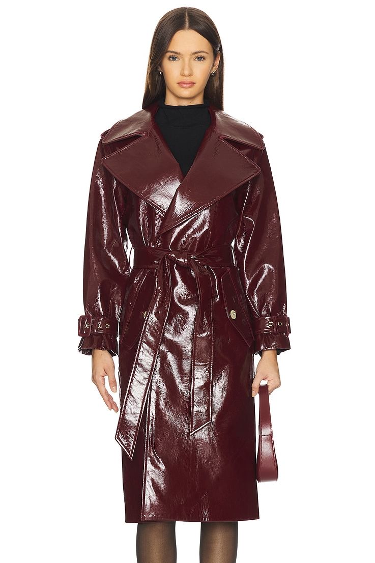 Nevada Vegan Leather Trench Coat