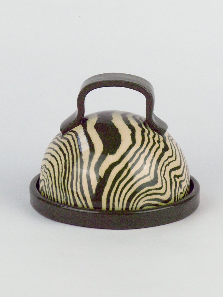 Green &amp;amp; White Butter Dish