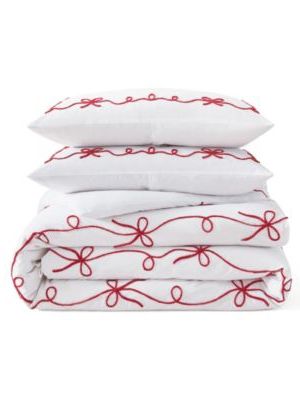 Sasha Bows Embroidered Duvet Cover Set
