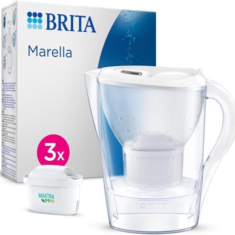 Brita Water Filter Jug Maxtra Marella, 3x Pure Performance Cartridges