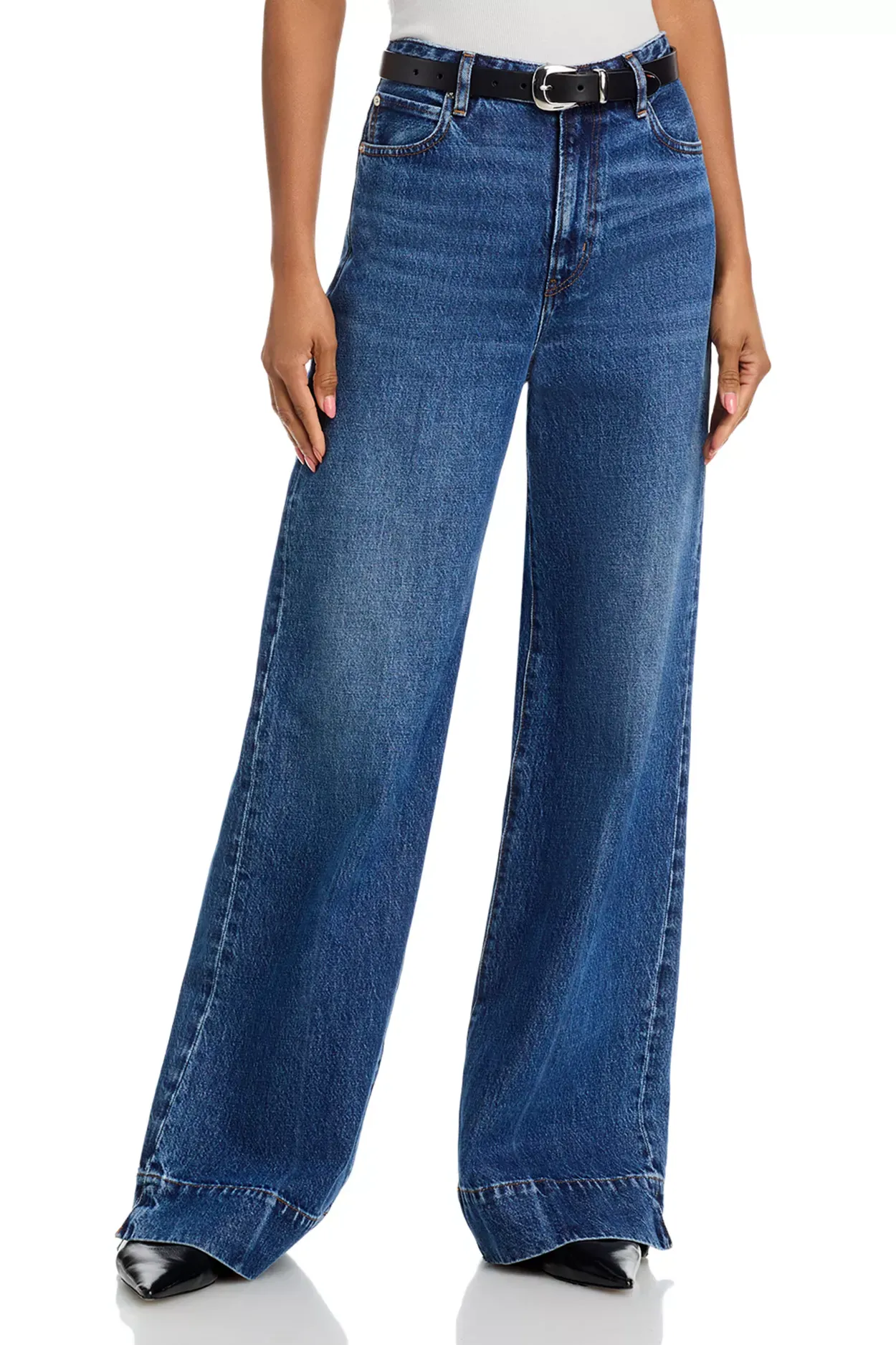 The Slice High Rise Flare Wide Leg Jeans in Headliner