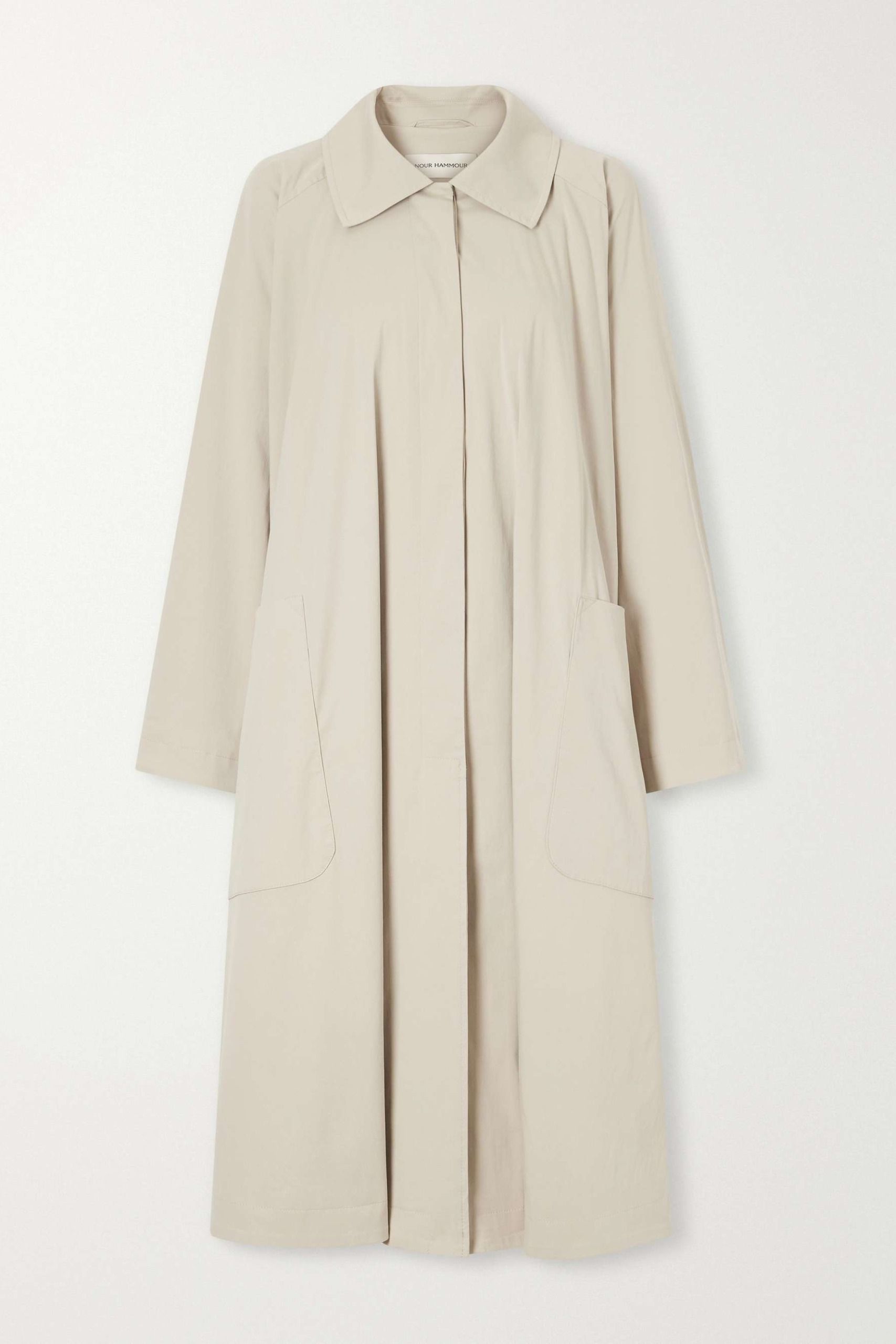 Jane Graceful Pleated Cotton-Blend Coat