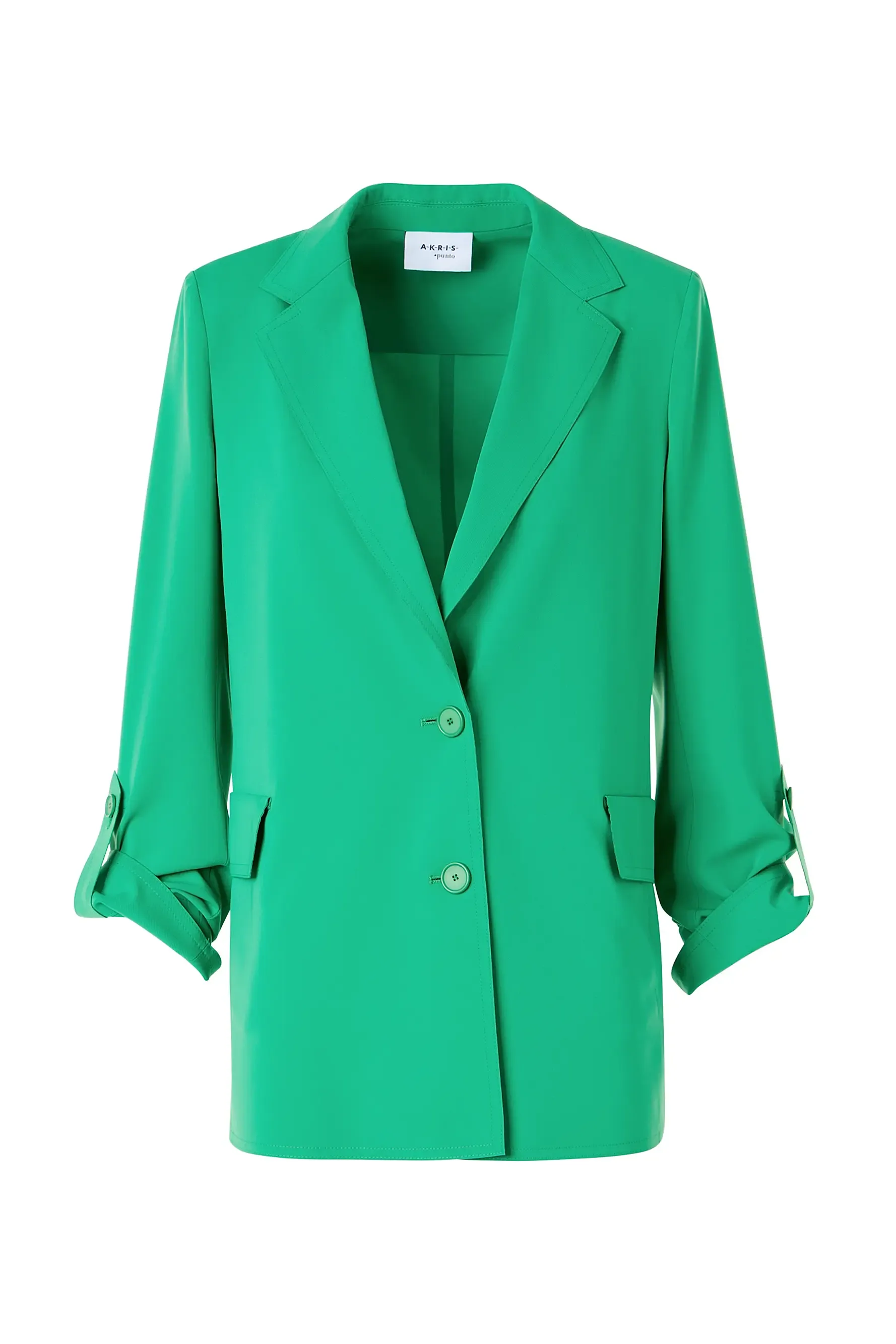 Laser-Cut Roll-Tab Sleeve Shirt Jacket