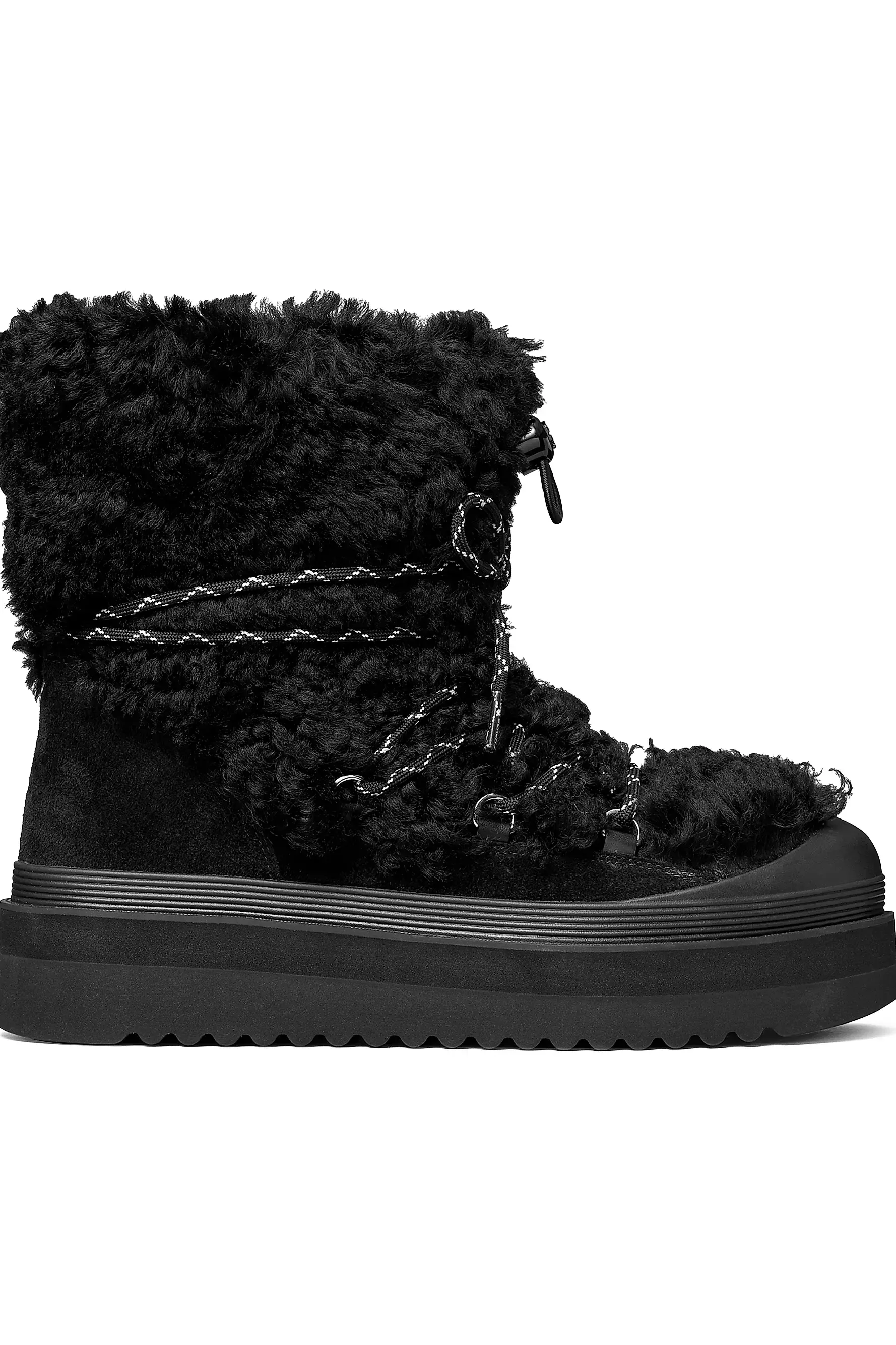 Mellow Shearling-Suede Lace-Up Boots