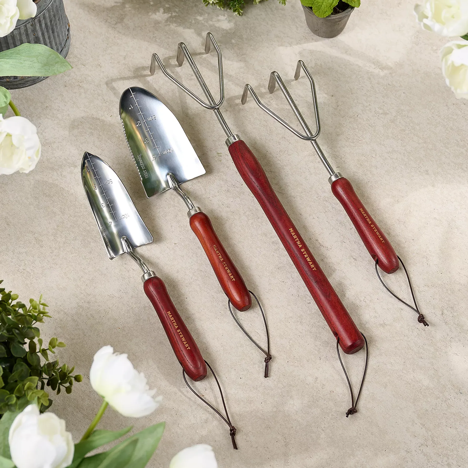 Martha Stewart 4-Piece Trowel and Cultivator Planting Set